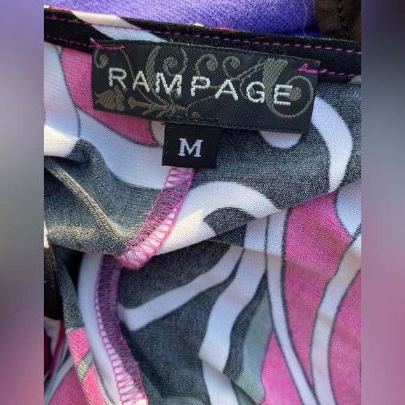 Rampage Pink Funky Boho Belted Caftan Top - Picture 9 of 10